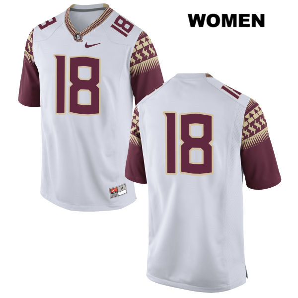 Women's NCAA Nike Florida State Seminoles #18 Stanford Samuels III College No Name White Stitched Authentic Football Jersey BZV2469MV